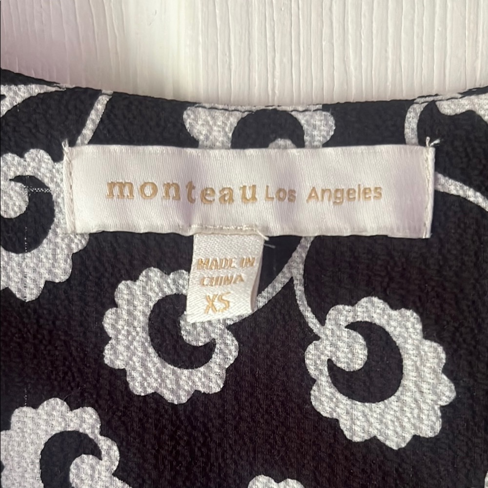 Monteau Black and White Floral Mini Dress - Picture 2 of 4